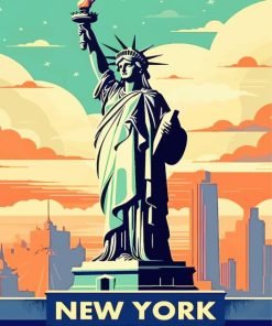 Statue of liberty poster paint by numbers