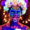 Sugar Skull Glow In The Dark Paint By Numbers