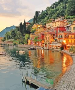 Sunset Lake Como Paint By Numbers