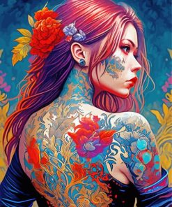 Tattoo Girl paint by numbers