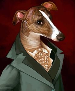 Greyhound Dog In Uniform Paint By Number