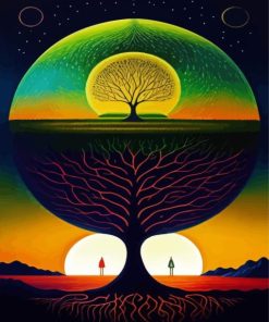 Tree Of Life Silhouette Paint By Number