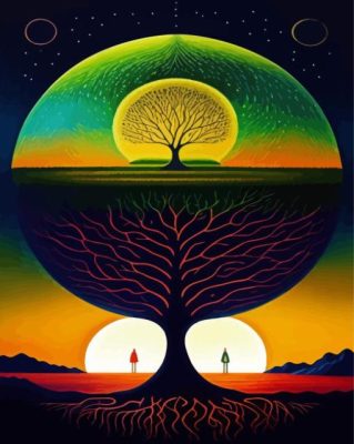 Tree Of Life Silhouette Paint By Number