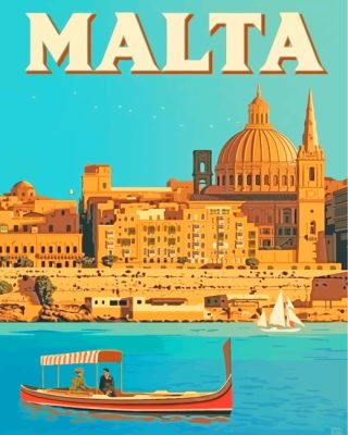 Valleta Malta Poster Paint By Number