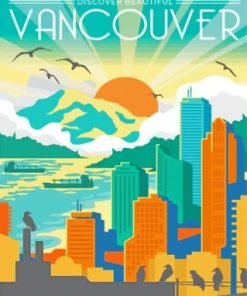 Vancouver Illustration Poster Paint By Numbers