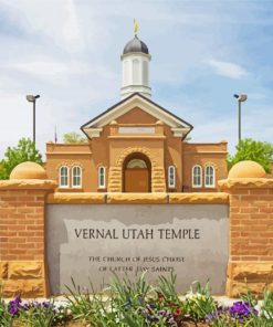 Vernal Utah LDS Temple Paint By Numbers