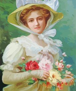 Victorian Girl With Flowers Paint By Number