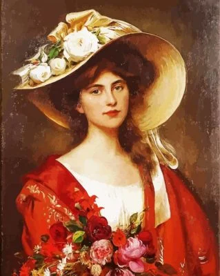 Victorian Lady In Hat Paint By Number