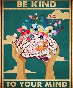 Vintage Poster Be Kind To Your Mind paint by numbers