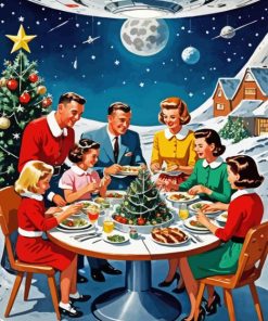Vintage Christmas Dinner Paint By Numbers