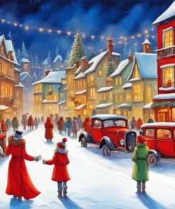 Vintage Christmas Evening Paint By Numbers