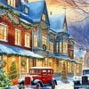 Vintage Christmas Evening Scenery Paint By Numbers