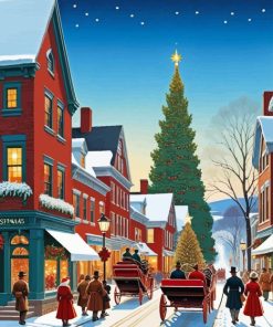 Vintage Christmas Evening Vibes Paint By Numbers