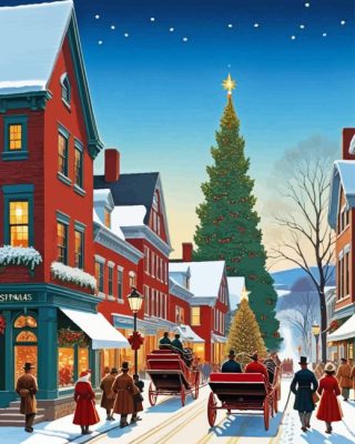 Vintage Christmas Evening Vibes Paint By Numbers