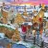 Vintage christmas evening village paint by numbers