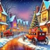 Vintage Merry Christmas Evening Paint By Numbers