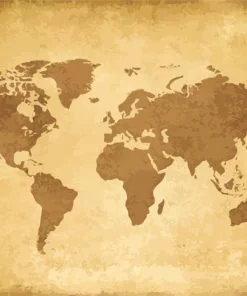 Vintage world map paint by numbers