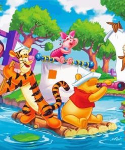 Winnie The Pooh Rafting Paint By Numbers