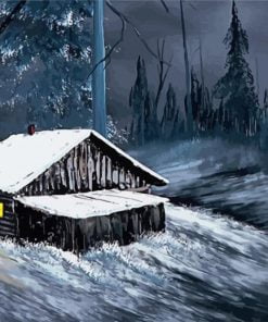 Winter Night By Bob Ross Paint By Number