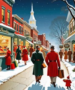 Winter Vintage Christmas Evening Paint By Numbers