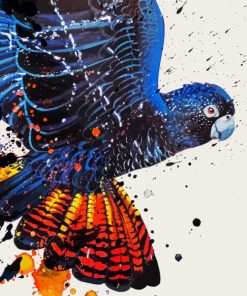 Abstract Red Tailed Black Cockatoo Paint By Number