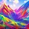 Abstract Colorful Mountain Paint By Number