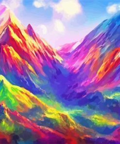 Abstract Colorful Mountain Paint By Number