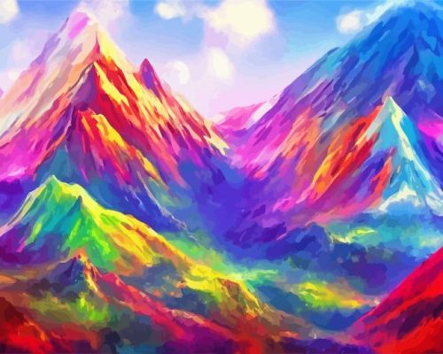 Abstract Colorful Mountain Paint By Number