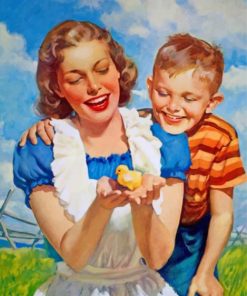 Adorable Mother And Son Paint By Number