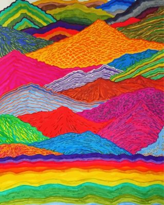 Aesthetic Colorful Mountains Paint By Number