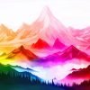Aesthetic Colorful Mountain Paint By Number