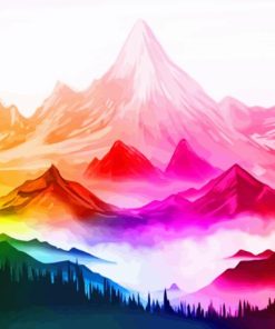 Aesthetic Colorful Mountain Paint By Number