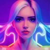Cool Neon Lady Paint By Number
