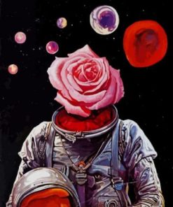 Astronaut Rose Bloom Paint By Numbers