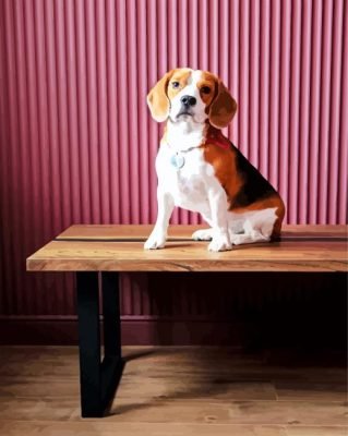 Beagle Dog On The Table Paint By Number
