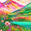 Beautiful Colorful Mountain Paint By Number