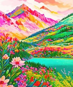 Beautiful Colorful Mountain Paint By Number