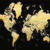 Black And Gold World Map Paint By Numbers