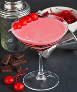 Cherry Cocktail Glass Paint By Number