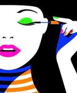 Girl Doing Makeup Paint By Numbers