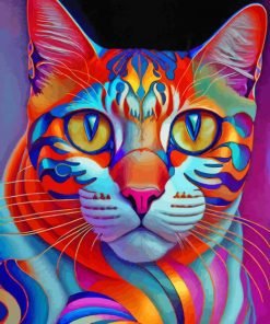 Colorful Cat Art Paint By Number