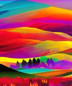 Aesthetic Colorful Mountain Paint By Number