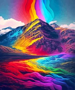 Colorful Rainbow Mountain Paint By Number