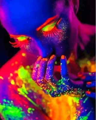 Colorful Neon Lady Paint By Number