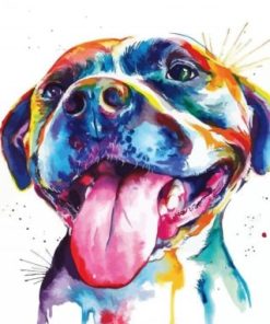 Colorful Pitbull paint by numbers