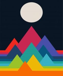 Colored Mountains Paint By Number