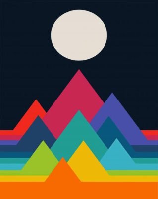 Colored Mountains Paint By Number