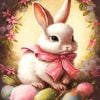 Cute White Easter Bunny Paint By Number