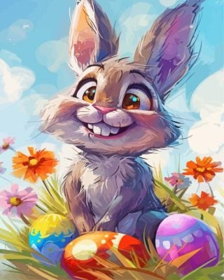 Cute Easter Bunny Paint By Number