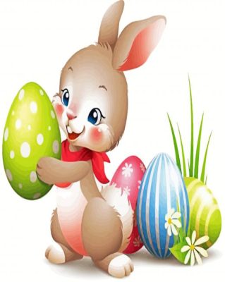 Easter Bunny And Eggs Paint By Number